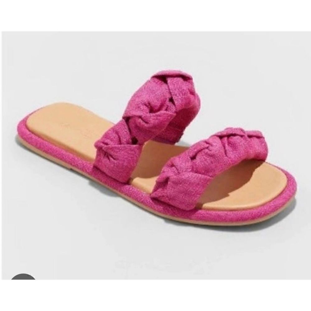 Universal thread pink double strap sandals size 6
